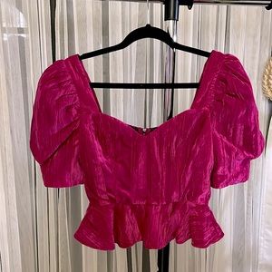 Free People Saylor Peplum Velvet Top